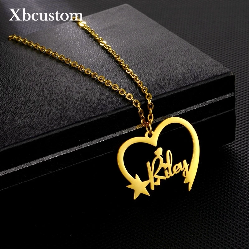 Женское Ожерелье из нержавеющей стали с индивидуальным именем Золотое колье