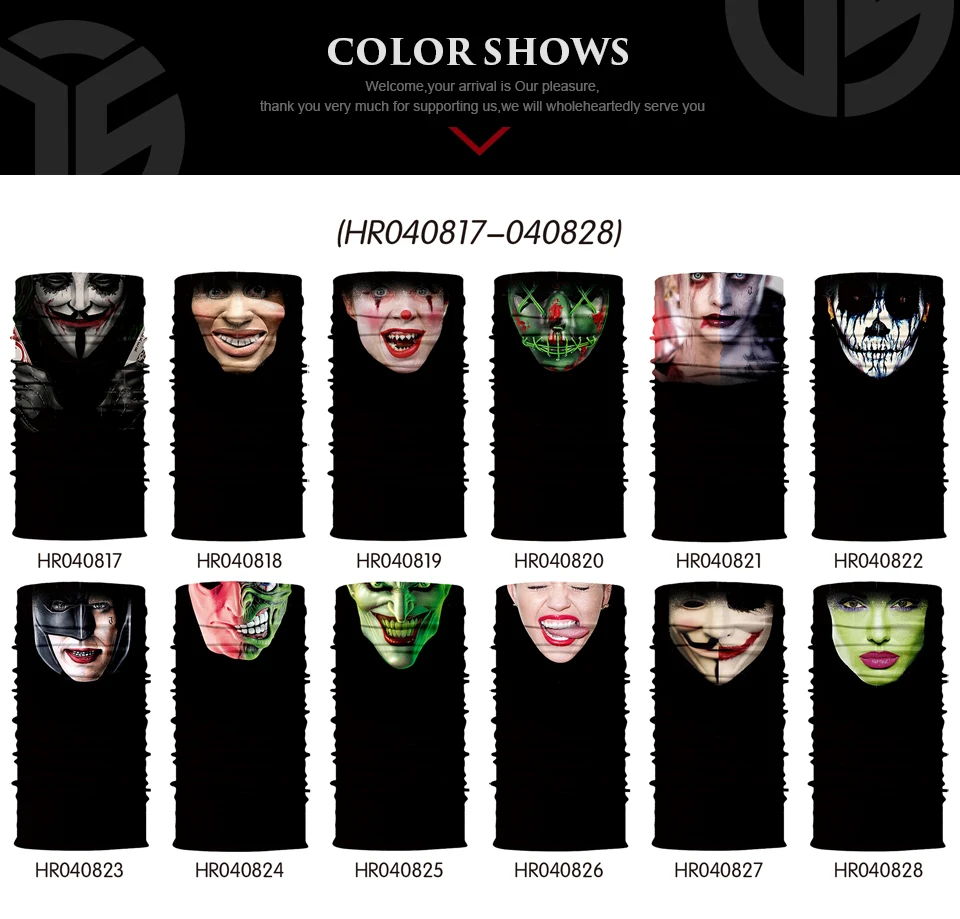 Бандана на шею гетры Обложка повязка голову ужасная маска шарф клоун Джокер