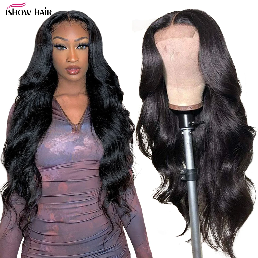 

Ishow Body Wave Lace Front Wig PrePlucked Transparent Lace Wigs For Women Human Hair Wigs T Part Lace Wig Brazilian Hair Wigs