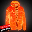 Куртка с подогревом для мужчин, теплая зимняя куртка с длинным рукавом и капюшоном, с USB-зарядкой, 2020