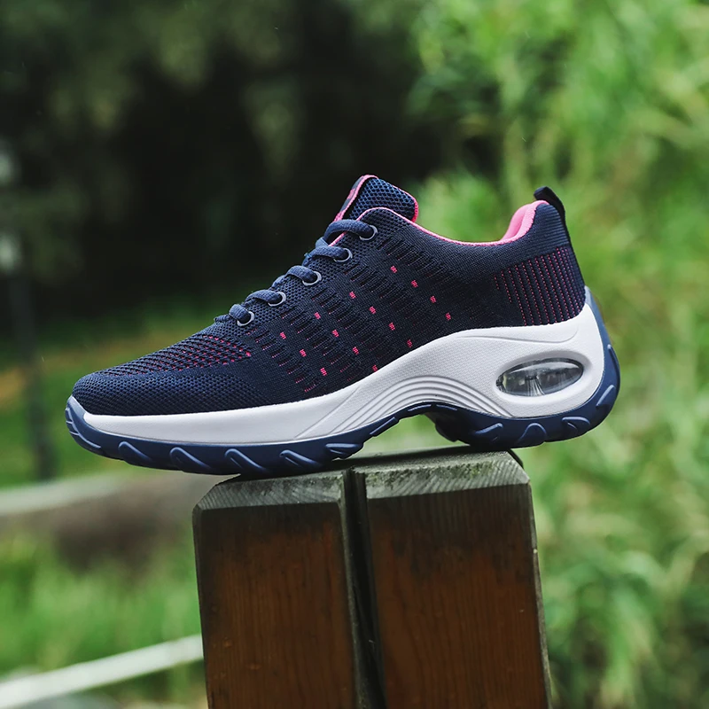 Height Increasing Sneakers for Women Air Cushion Sport Shoes Outdoor Gym Shoes Rocking Shoes Trainers Platforms Autumn