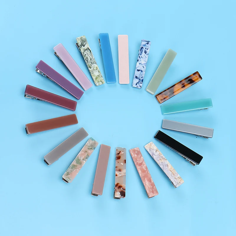 

2PCS Fashion Women Metal Acetate Hair Pin Clip Leopard Hair Clip Geometric Hairpins Hairgrips Simple Straight Hair Accessories