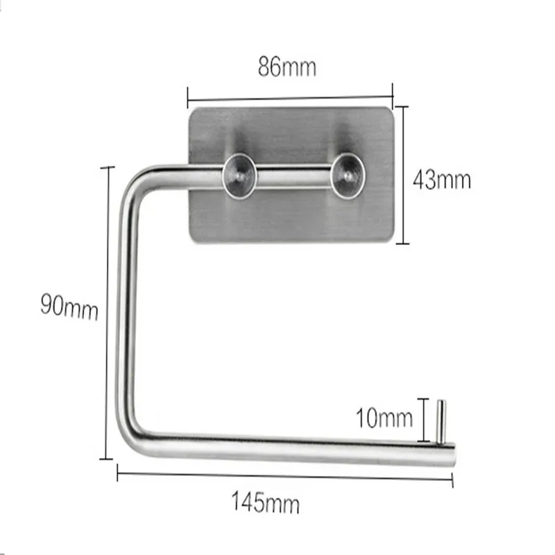 

DWZ SUS304 Stainless Steel Toilet Paper Roll Self-Adhesive Tissue Rack Toilet Paper Roll Holder Hangers Wc Paper Holder