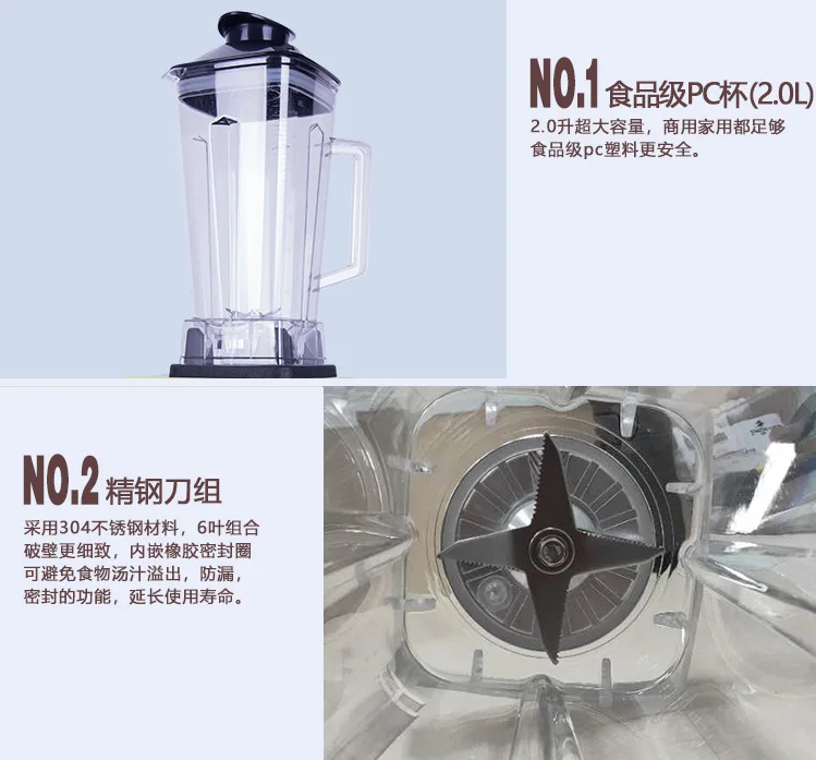 Блендер PCmaterial ручной миксер соковыжималка Портативный 2.0L