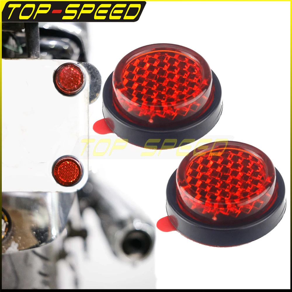 Pair 20mm Red Number Plate MOT Self Adhesive Motorcycle Stick On Reflectors For Yamaha Suzuki Honda Kawasaki Harley Ducati