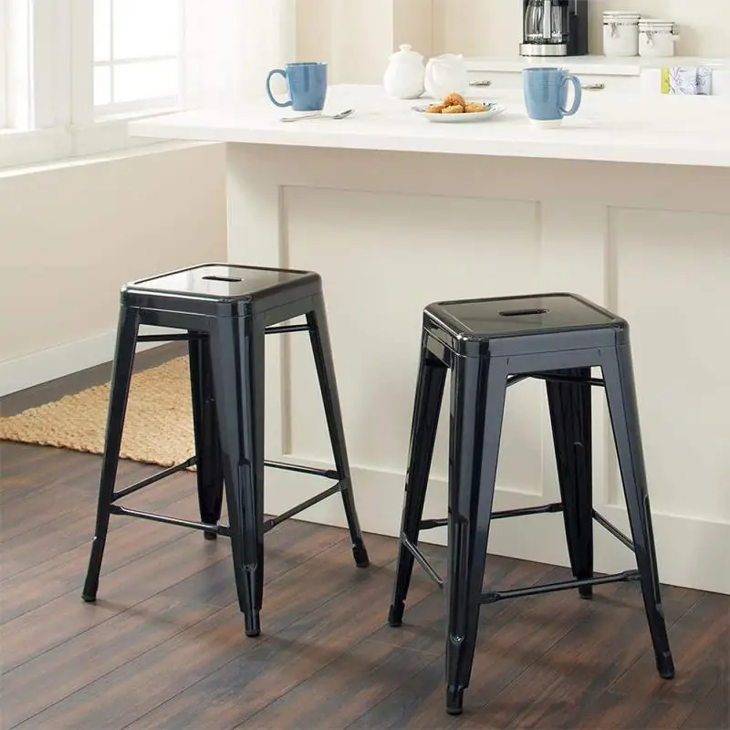 

4pcs High Chair Bar Chair Modern Simple Bar Stool Stackable Footstool Household Bar Chairs Northern Europe Chairs Furniture HWC