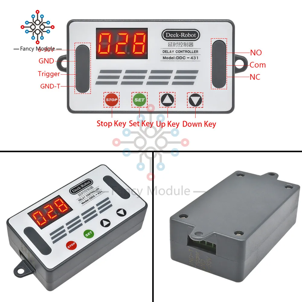 DC 12V реле таймера задержки 3 Bits Digital Tube LED Display 4 переключатель управления с чехлом