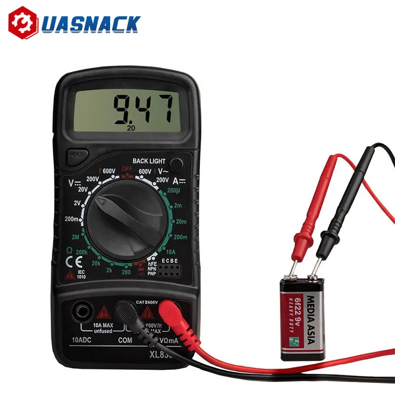 LCD Digital Multimeter with Backlight Handheld Multi Tester 1999 XL830L AC/DC Voltage Amp Current Resistance | Инструменты