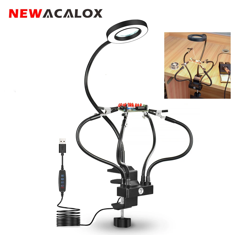 NEWACALOX третьей стороны пайки печатных плат держатель инструмента светодиодный