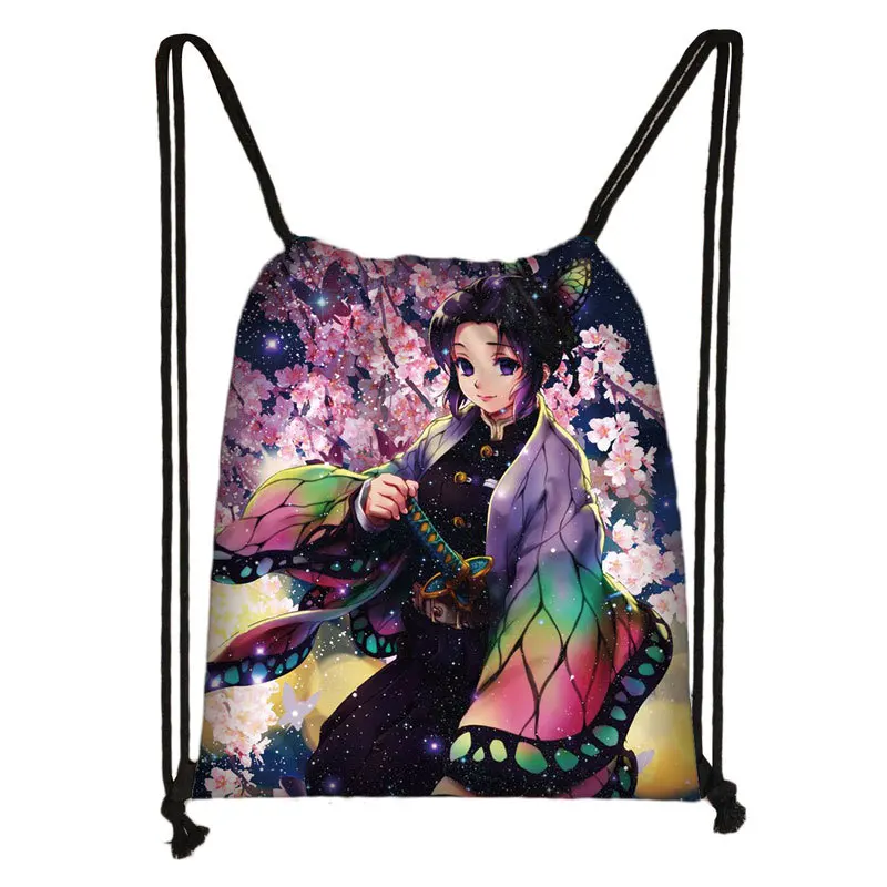 

Hot Anime Demon Slayer Kimetsu no Yaiba Kamado Nezuko Agatsuma Hashibira travel Bundle pocket bag handbag Shopping bag Gift