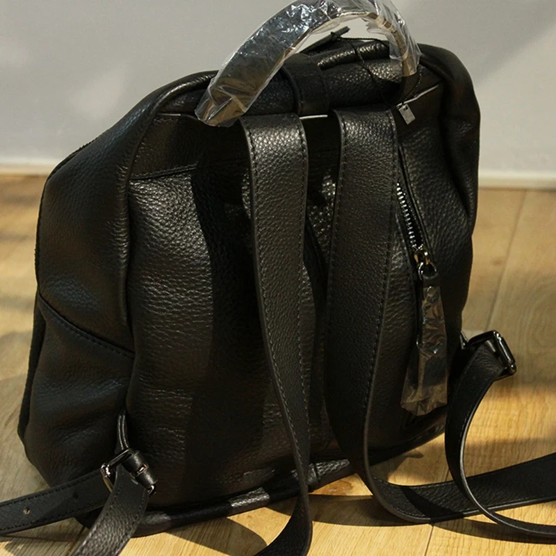 

Ladies Leather Travel Shoulder Bag Cowhide Leather Girl School Book