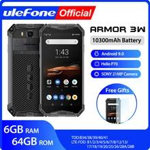 Ulefone Armor 3W Waterproof Rugged Mobile Phones Android 9.0 Helio P70 6G+64G NFC Global Version 4G-LTE Smartphone
