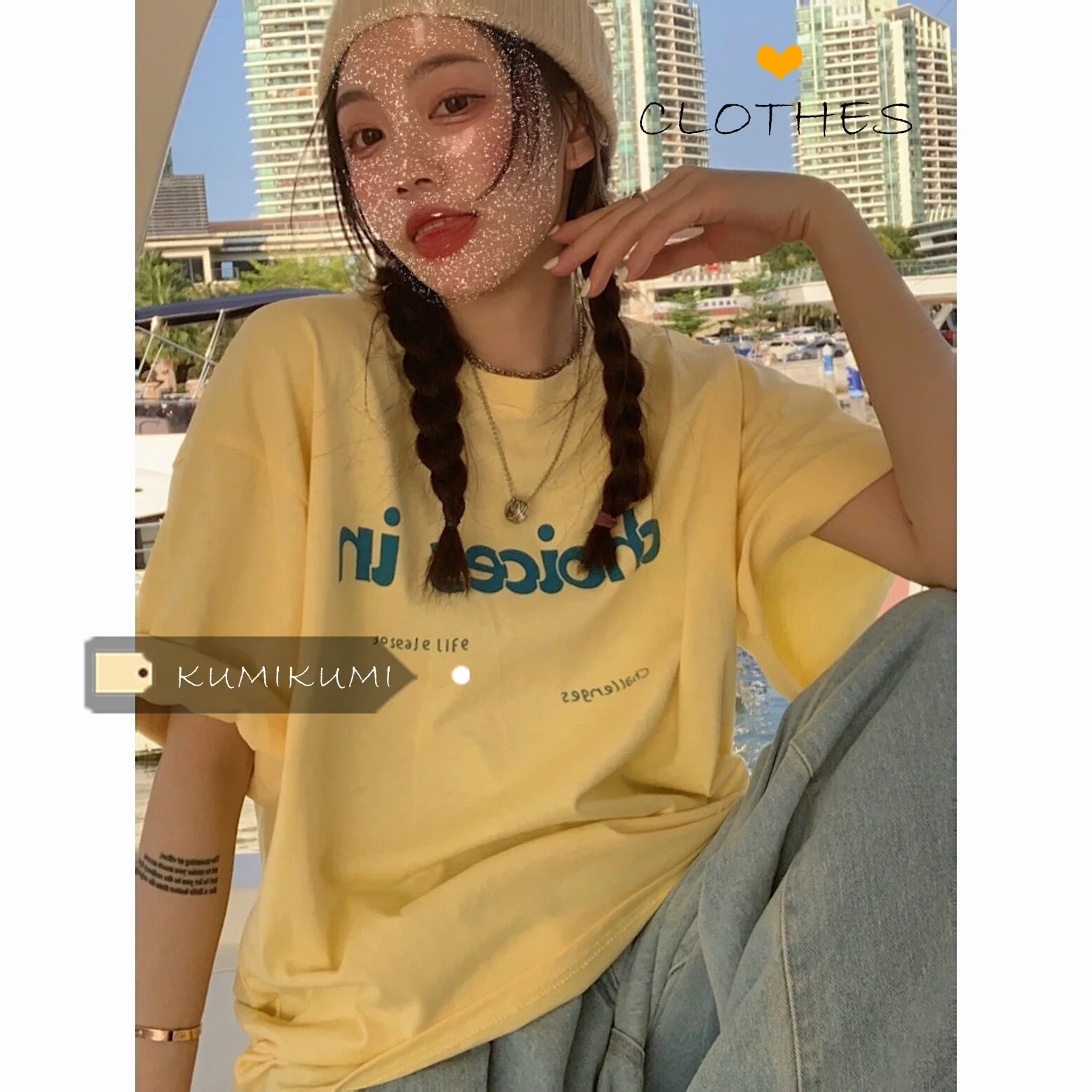 Футболка молочно-желтого цвета с коротким рукавом женская одежда Новинка лета 2021