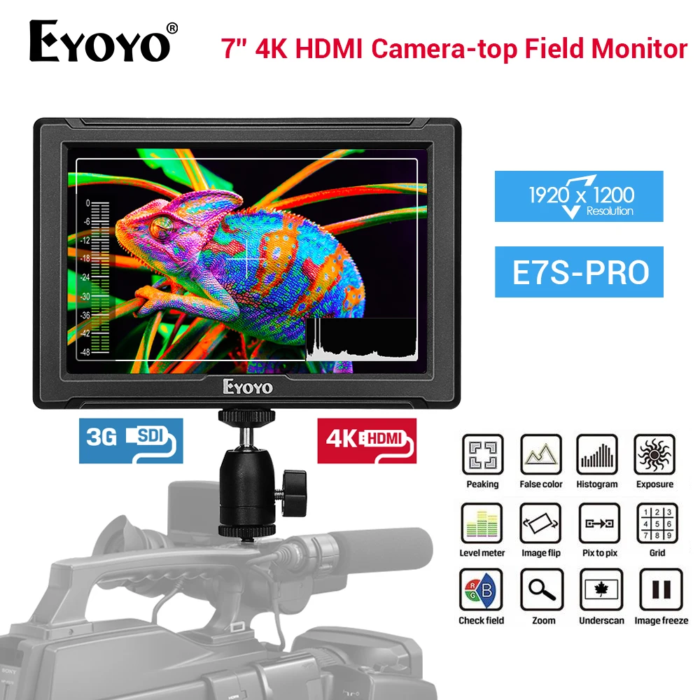 Eyoyo E7S PRO 7 дюймов для однообъективной цифровой зеркальной фотокамеры на поле