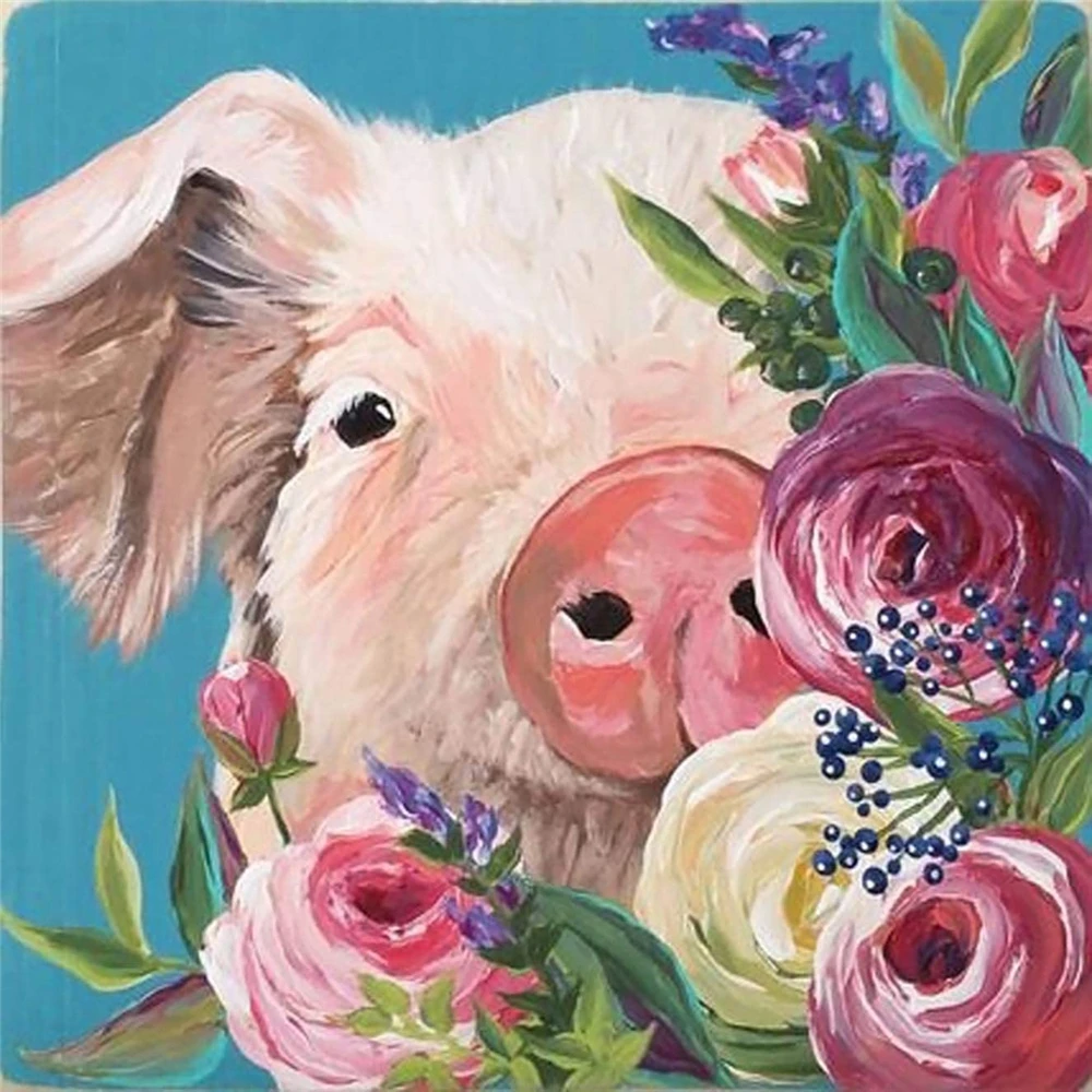 

Animal Pig Printed 11CT Cross Stitch Embroidery Kit DMC Threads Handiwork Handicraft Sewing Hobby Gift Stamped