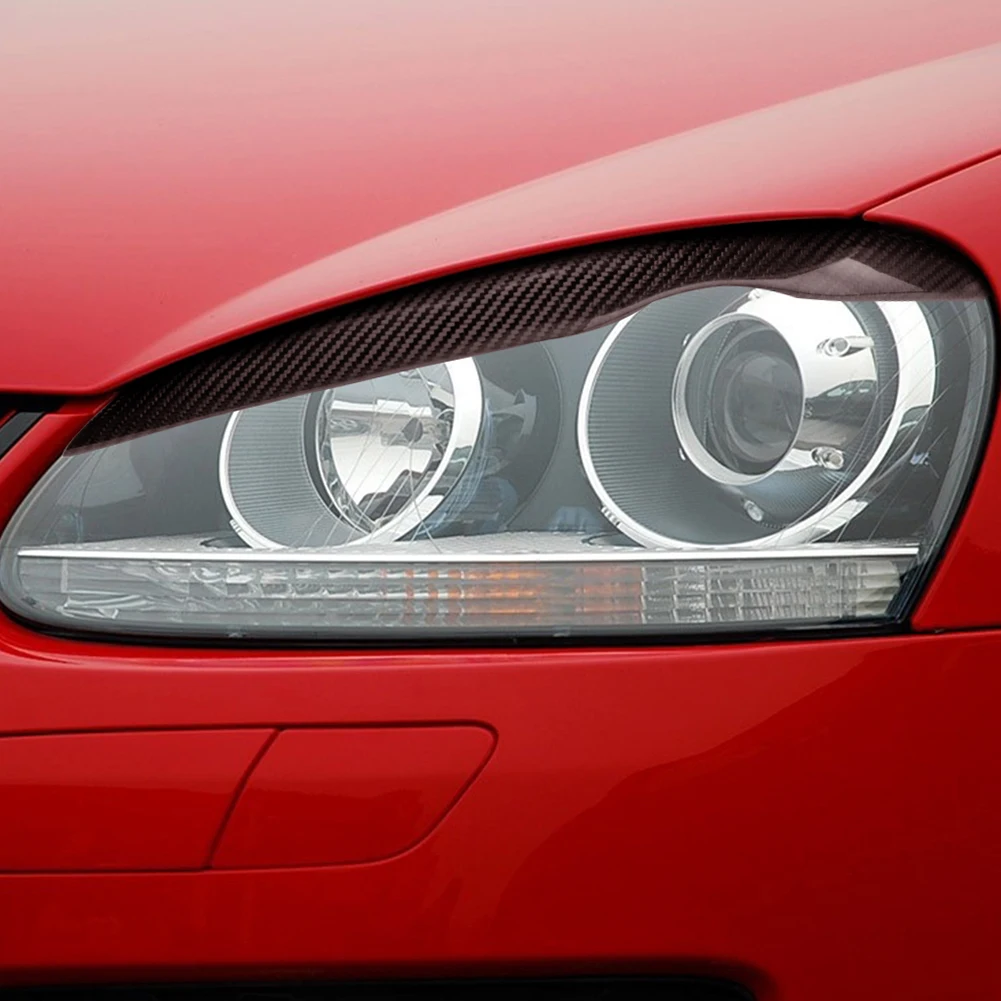 

Car Carbon Fiber Headlight Eyelids Stickers Headlamp Eyebrows Trim Strip Sticker for VW Golf 5 V MK5 Car Exterior Accessories