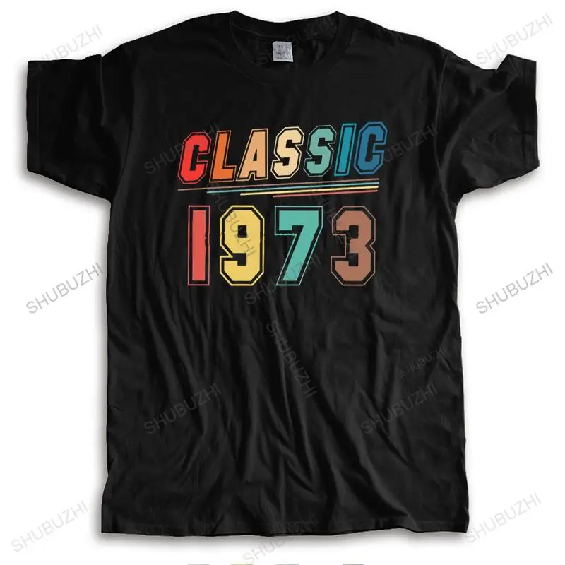 

Classic 1973 Tshirt Men Short Sleeved 48th Perfect Birthyear Gift Idea Graphic T Shirt Cotton T-shirt Oversized Tee Tops Merch