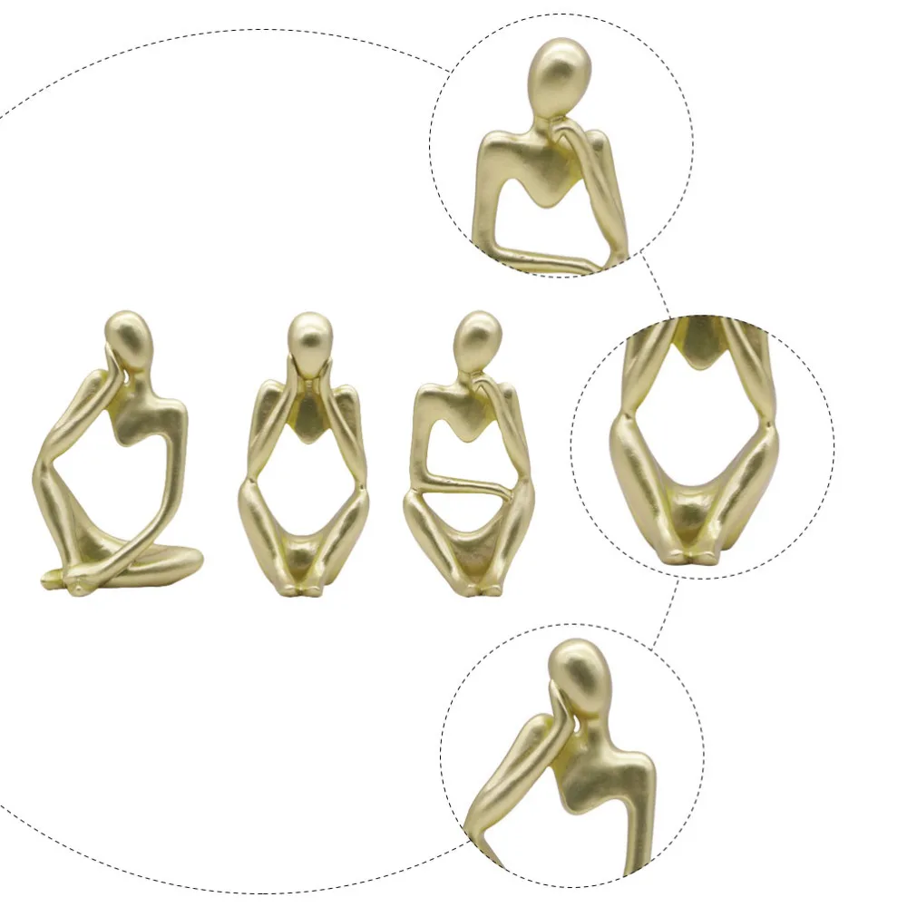 

3pcs Abstract Thinker Craft Ornament Decorative Desktop Adornment Home Decor