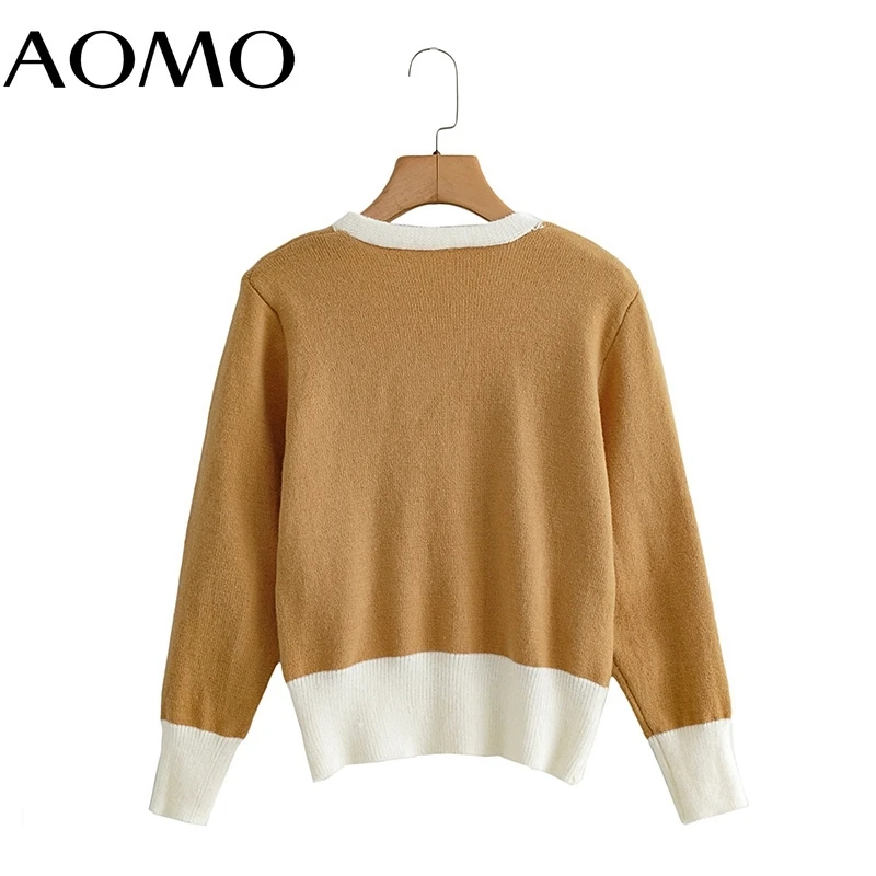 

AOMO Women Office Lady Cardigan Long Sleeve Buttons Knitted Cardigan Coat BC177A