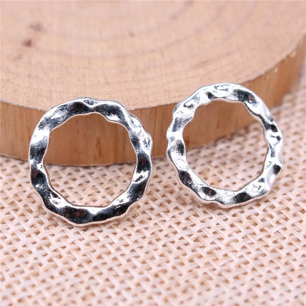 

Circle Charms For Jewelry Making Findings Handmade DIY Craft 10pcs Antique Silver Color 17x17mm