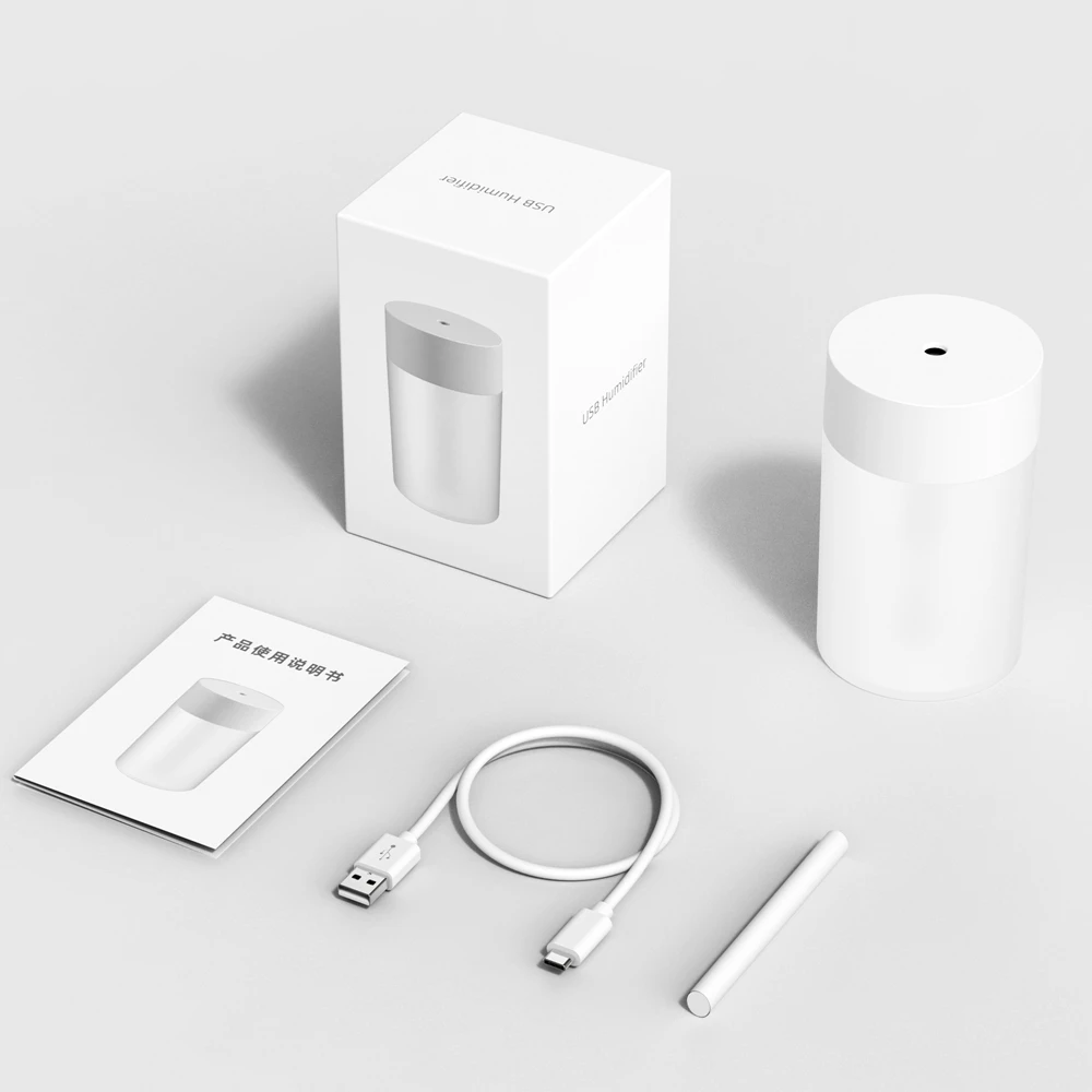 

280ML Ultrasonic Air Humidifier USB Car Mist Maker with Warm Light