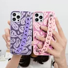 Чехол с забавным улыбающимся лицом для Samsung Galaxy S21 Ultra S20 FE S10 S10e S9 S8 Note 20 10 Lite 2020 Plus 9 8, браслет с ремешком на запястье