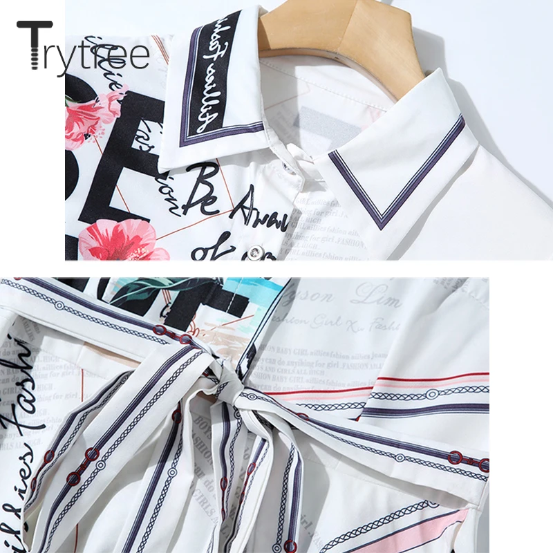 Женское Повседневное платье Trytree белое офисное трапециевидной формы до середины