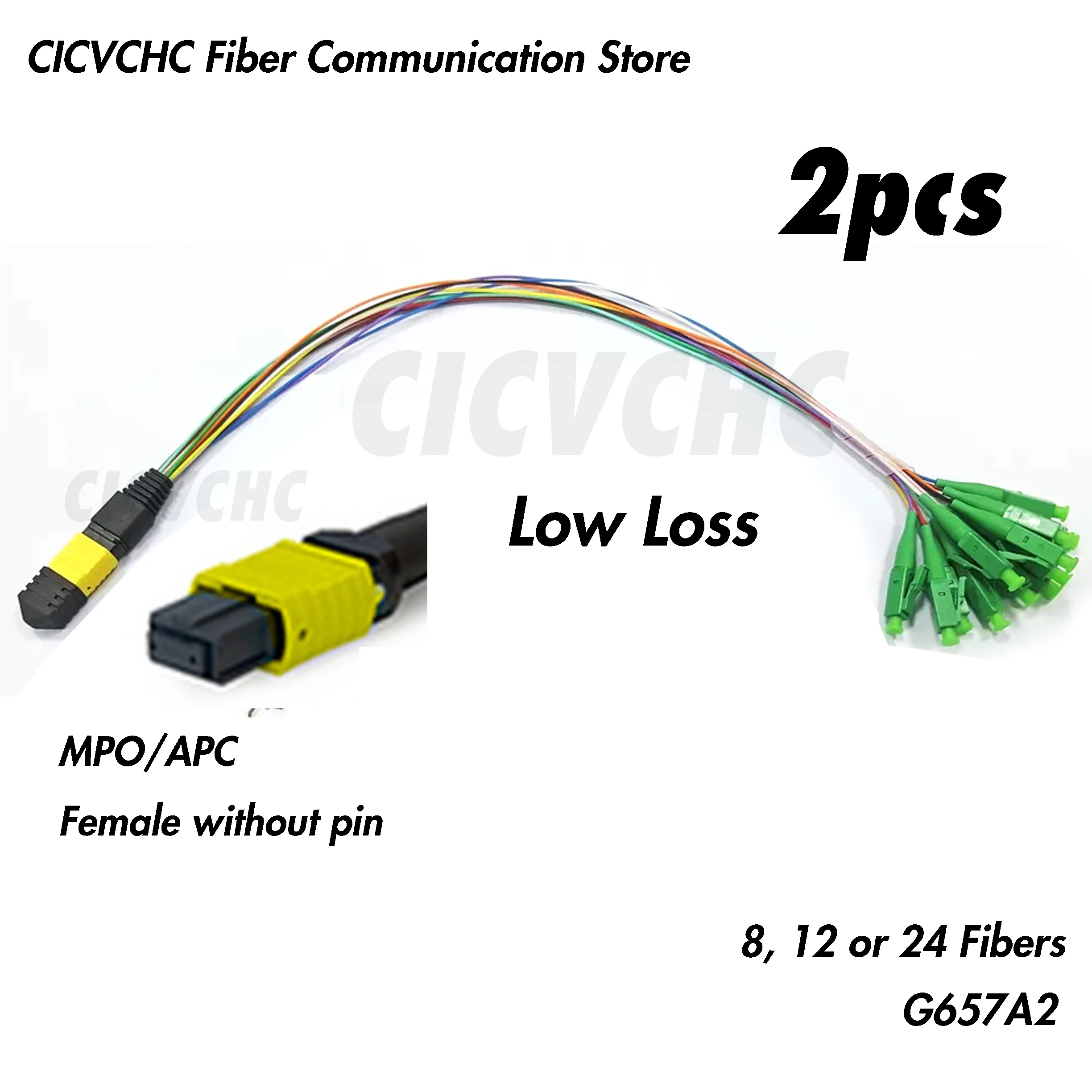 

2pcs MPO/APC (мама)-LC/APC-жгут кабелей-SM G657A2-0.35m - 8, 12, 24 цветов лампы