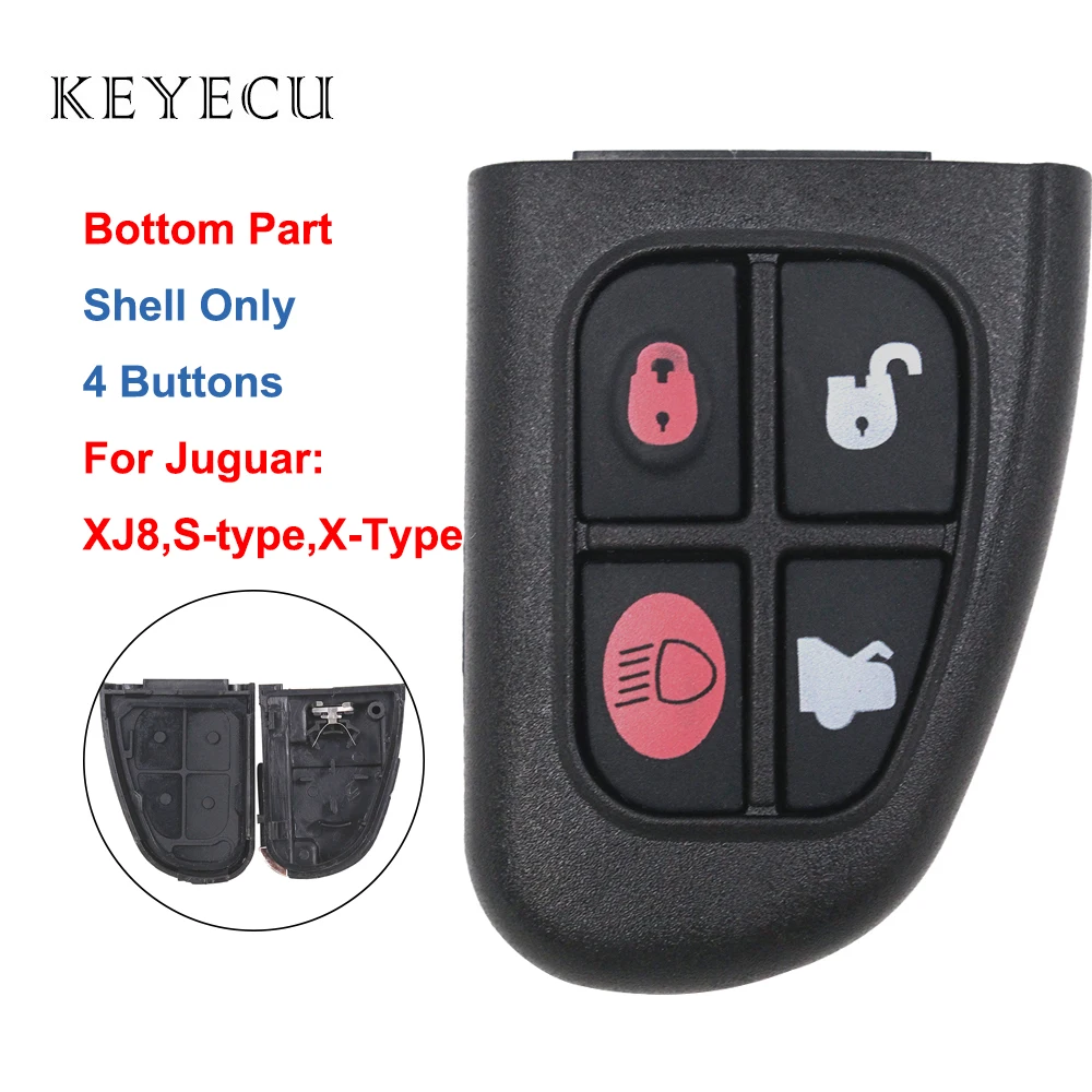 Нижняя часть Keyecu всего 4 кнопки чехол для дистанционного ключа Jaguar XJ8 S type X Type 2002 2003