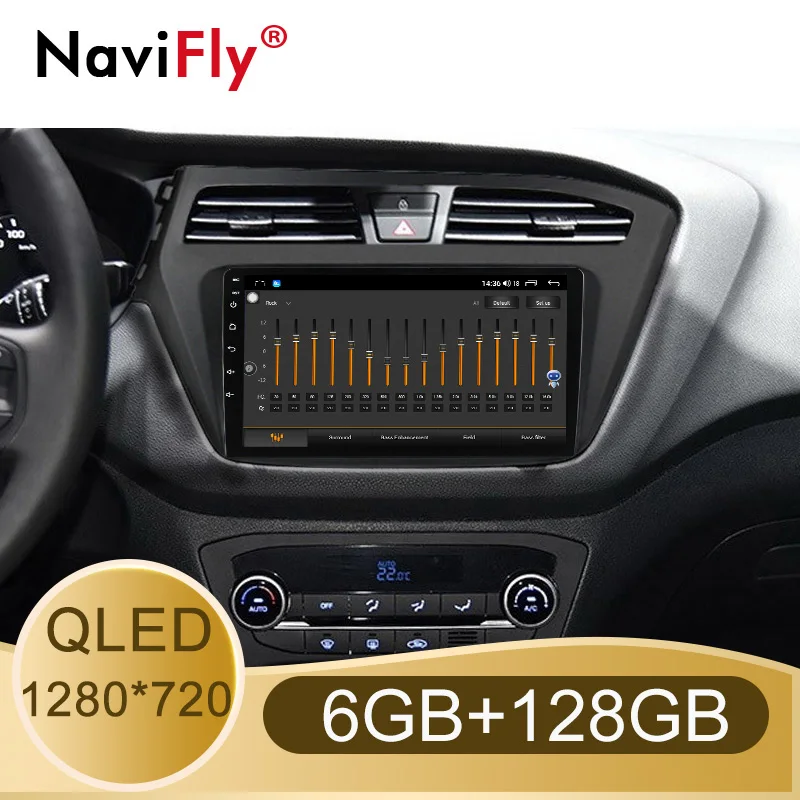 NaviFly 7862 6 ГБ + 128 Гб QLED 1280*720 Android 10 0 автомобильный мультимедийный плеер для Hyundai I20 2018