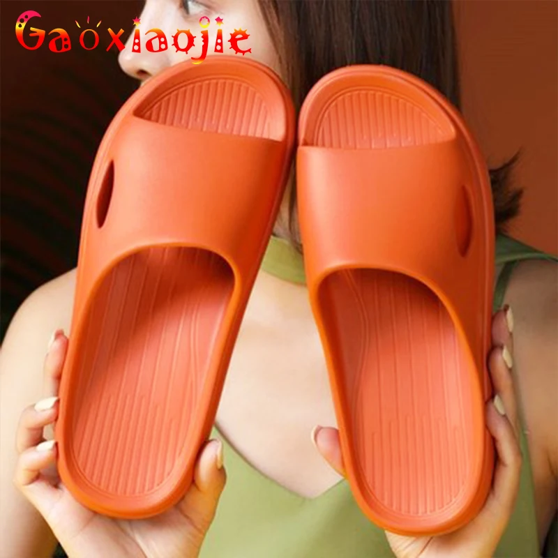 

Women Slippers Shoes Thick Platform Summer Beach Slide EVA Soft Sole Sandals Couples Home Floor Bathroom Anti-slip Men Shoes