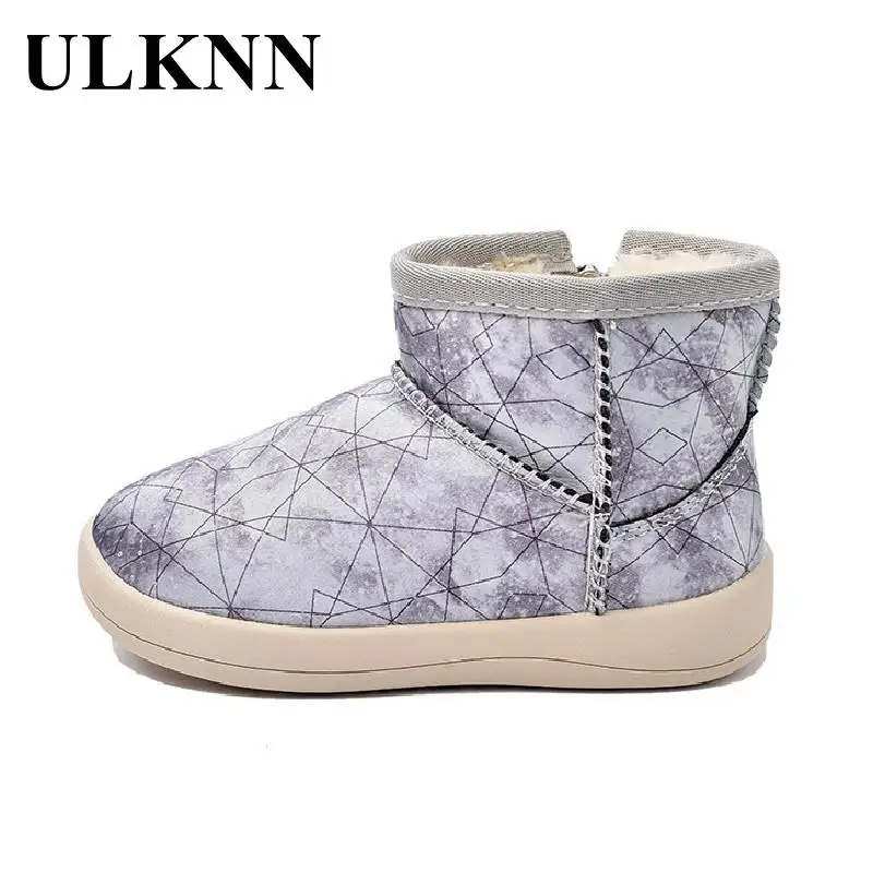 

Child Antiskid Zipper Warm Snow Boots Baby Winter 2021 Boy Blue Shoes Infants High Quality Waterproof Shoes Plush Cotton Boots