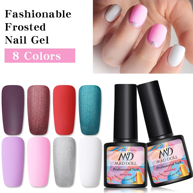 1 флакон MAD DOLL 8 мл цветов Матовый Модный Гель-лак для ногтей с матовой