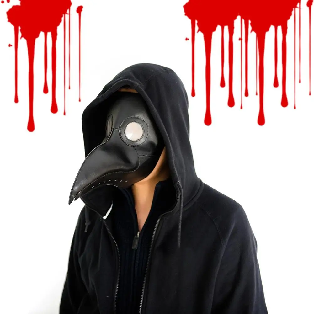 Маска на Хэллоуин Доктор Птица черная страшная маска всю голову длинный нос