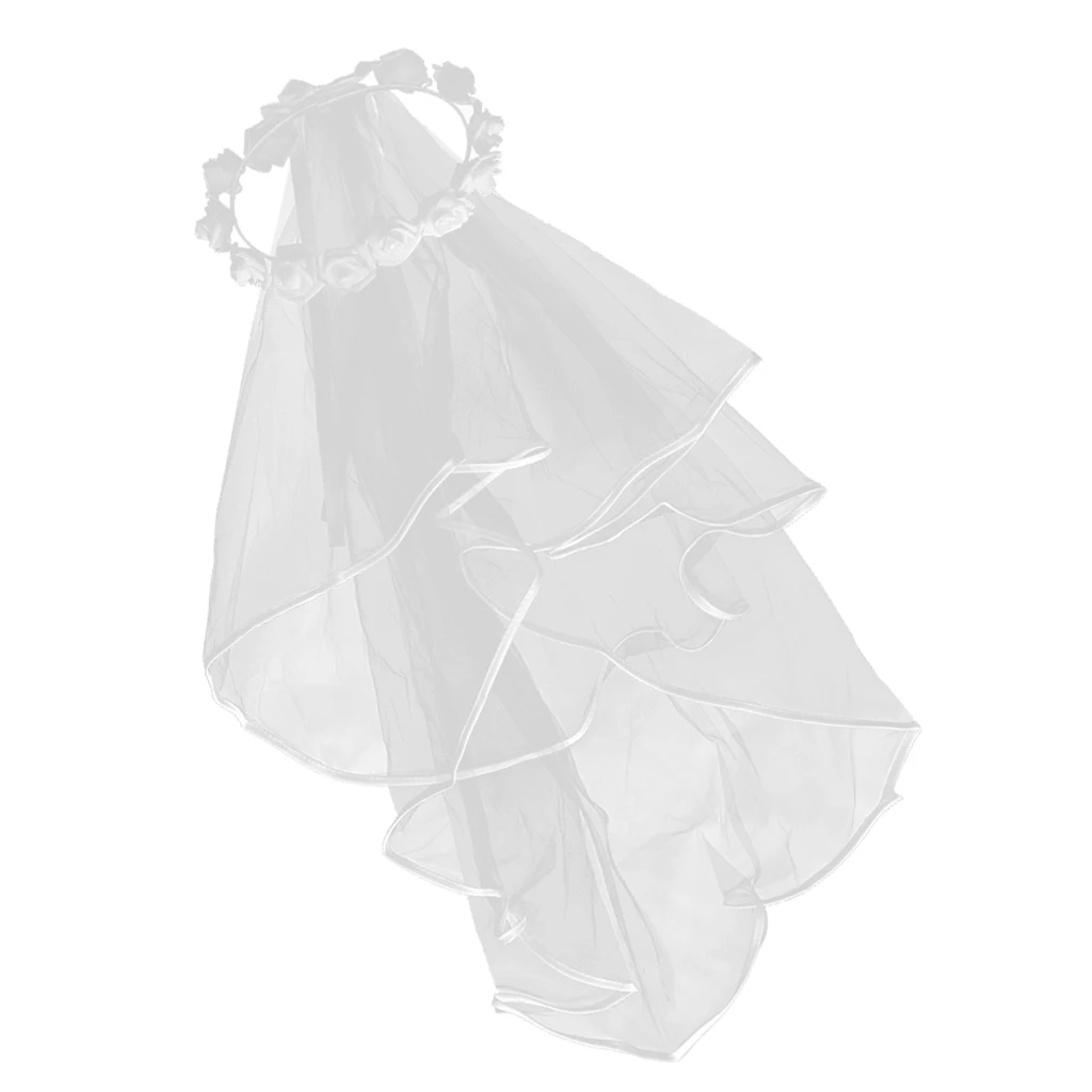 

Wedding Bridal Veil w/ Flower Crown Bride Headpieces Bridal Shower Decoration