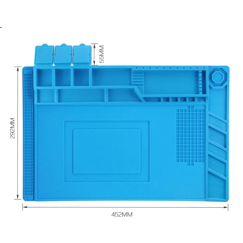 S-160 45x30cm Heat Insulation Silicone Pad Desk Mat Phone Repair With Magnetic Resistant BGA Soldering | Инструменты