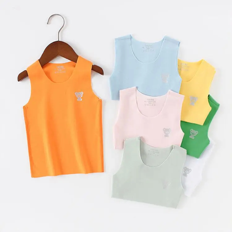 

20 Summer Children's Seamless Vest Men and Women Baby Casual Thin Solid Color Vest