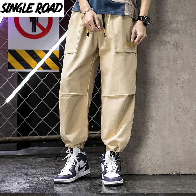 Однодорожные мужские брюки карго мужская мода 2021 хаки мешковатые хип хоп