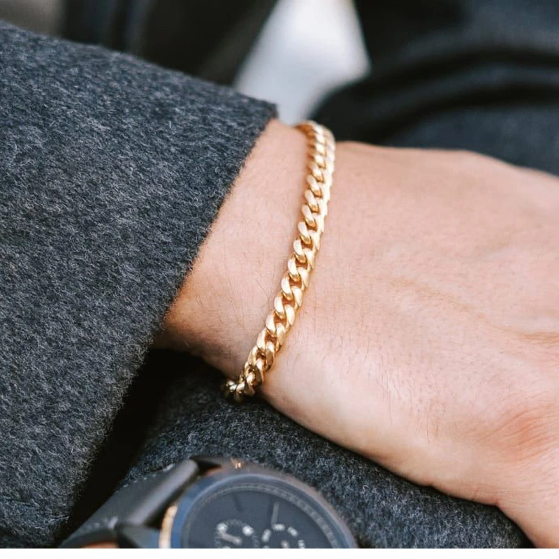 Мужской браслет золотистого и серебристого цвета из нержавеющей стали 3 6 мм 5 |