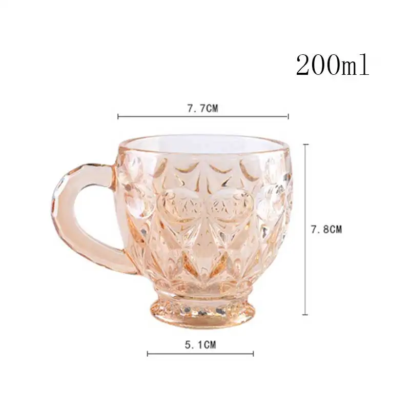 200 мл рельефная стеклянная кофейная кружка чашка для домашнего молока сока