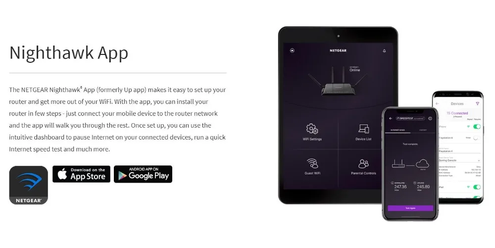 NETGEAR R6900 Смарт Wi-Fi роутер NIGHTHAWK AC1900 двухдиапазонный MU-MIMO 4xGigabit 1900 Мбит/с 802.11ac двухдиапазонный гигабитный