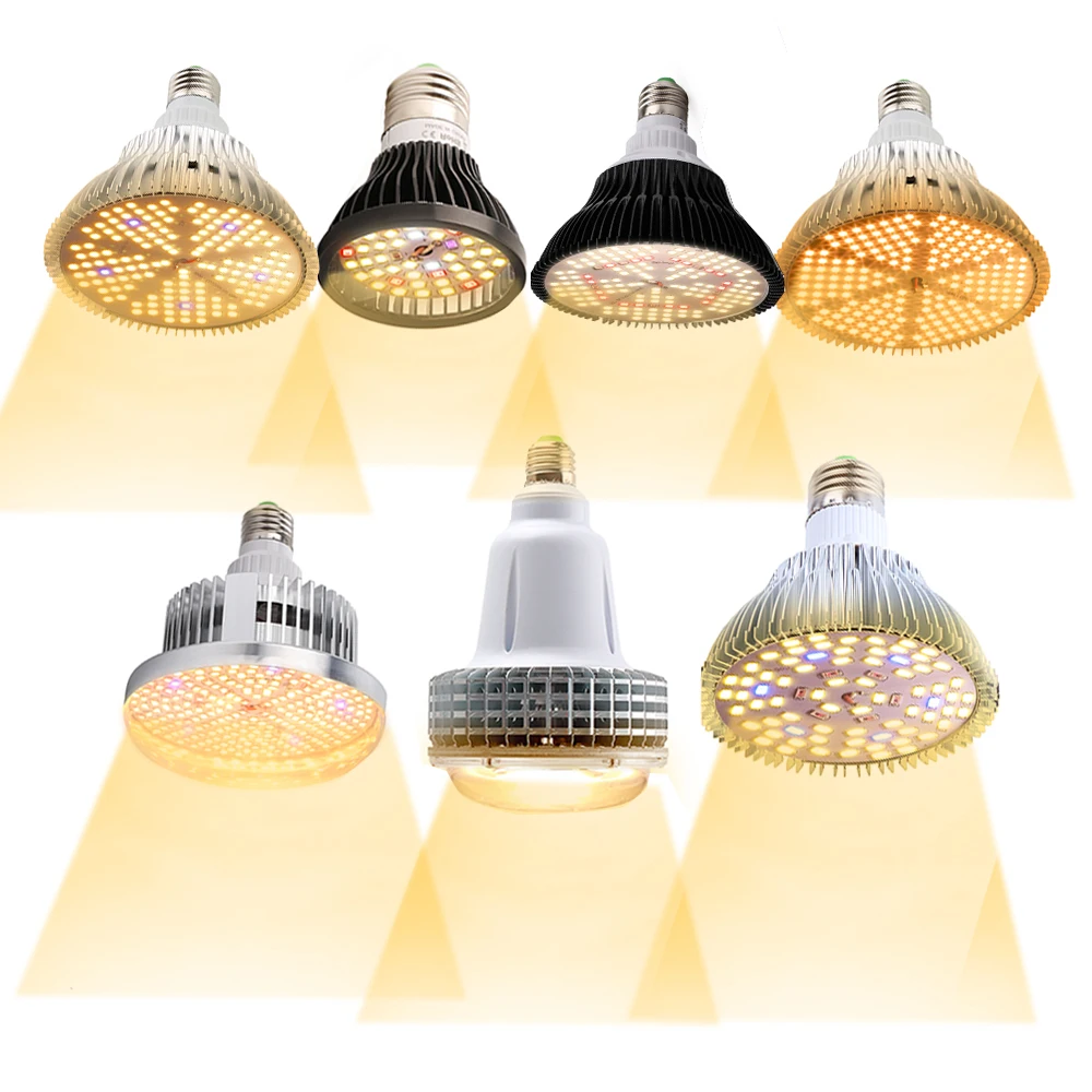 Фитолампа светодиодная полный спектр белого 40 Вт 50 100 120 150 E27 для выращивания