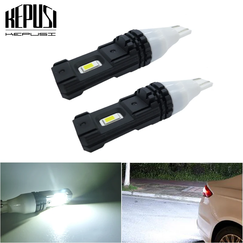 2 шт. 12В 24В W16W T15 светодиодные лампы Canbus OBC без ошибок CSP Chip 921 912 LED резервный свет