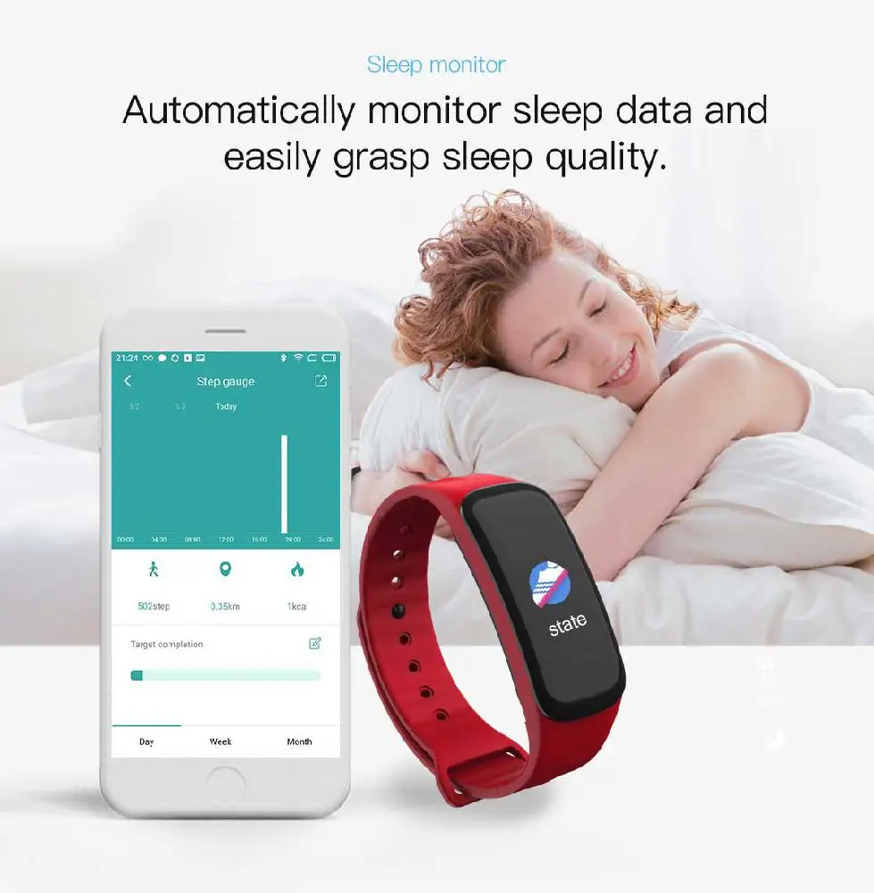Smart Bracelet Heart Rate Blood Pressure Health Monitor Watch Color Screen Sport Pedometer Smartband Fitness Traker | Электроника