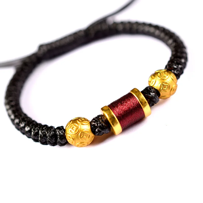 Мужские и женские браслеты на удачу BOEYCJR плетеный веревочный с бусинами браслет