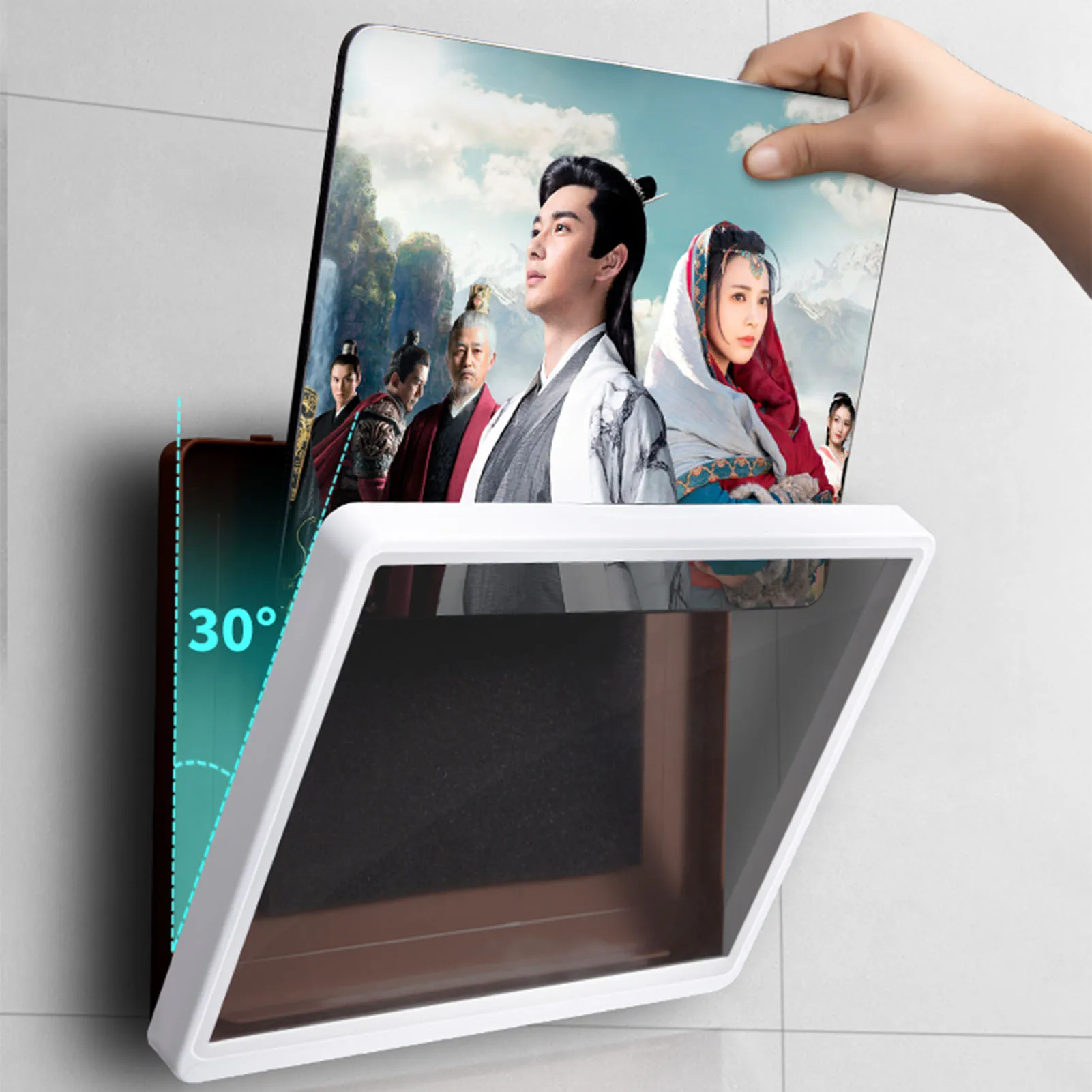 

Bathroom Shelves IPAD Storage Box Shower Chasing Movie Watching Video Waterproof Sealed Wall Mounting Free Punch Bracket Holder