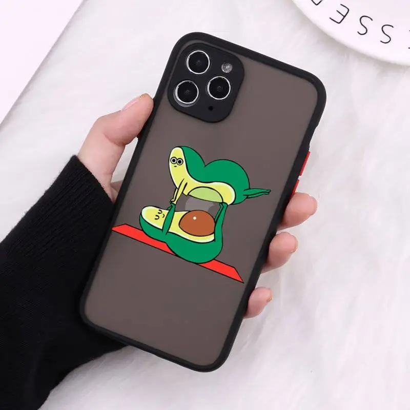 

cute cartoon Avocado Phone Cases Matte Transparent For iPhone 12 Mini 11 Pro XR XS Max 7 8 Plus