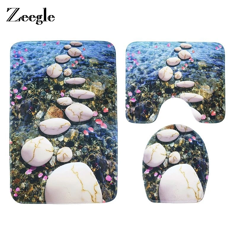 Zeegle 3 штуки 3D с постепенным увеличением Ванная комната коврики для ванной комнаты