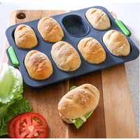 8 holes silicone mold non stick diy bread hamburger muffin pan baking tools toast mould cake tray bakeware
