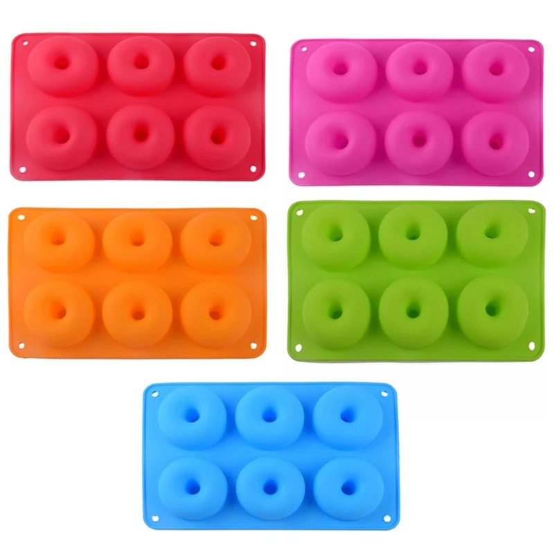 

6-cavity Silicone Donut Baking Tray Non-stick Mold Making Tool Baking Non-stick And Heat-resistant Reusable Instructions
